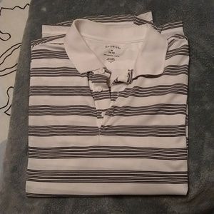 (5/$20) White and black stripe polo